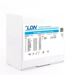 LDN Histamine multispecies ELISA kit box, reference BA E-5800R, designed for testing across various species.