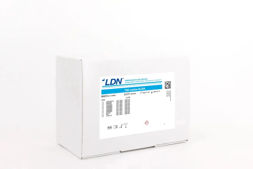 LDN TSH ELISA for canine use, intended for veterinary thyroid diagnostics in dogs.