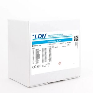 White LDN-branded box labeled “Kynurenine ELISA” for quantitative determination of kynurenine using ELISA technology.