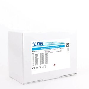 Diagnostic kit box labeled “Normetanephrine Urine ELISA Fast Track” for measuring normetanephrine in urine samples.